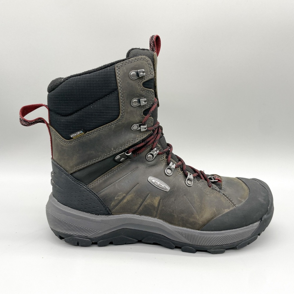 KEEN Mens 10 Revel IV High Polar Waterproof Winter Hiking Boots Brown Rugged